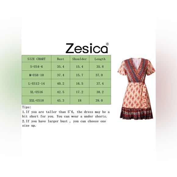 Dresses | Womens Summer Wrap V Neck Bohemian Floral Print Ruffle Swing ...